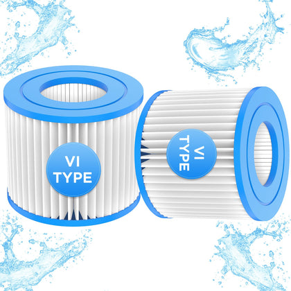 Holnunet folding design filter cartridge improves filtration life in inflatable tubs.