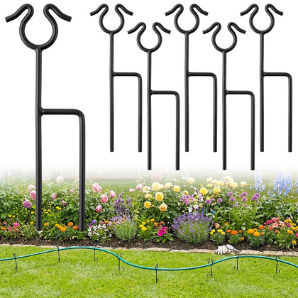 HolyMaji 14-inch garden hose guide spike guiding hoses across a lawn and path.