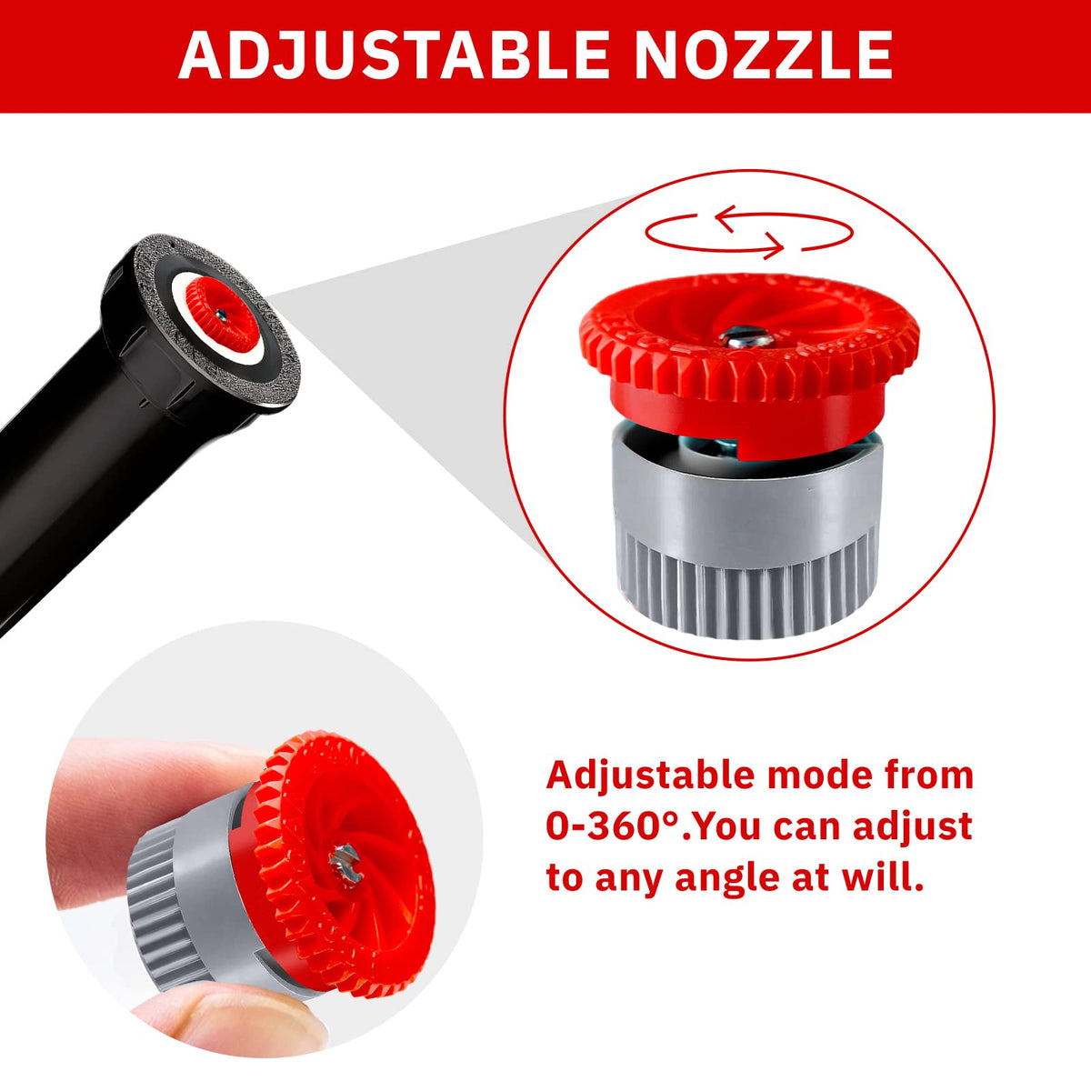 HolyMaji 17AN nozzle covers 15.4 ft spray diameter for large patches.
