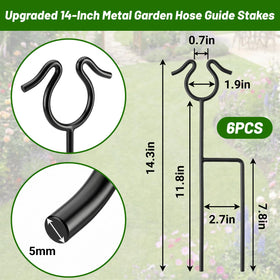 HolyMaji six stakes packaged for versatile garden hose organization.