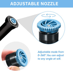HolyMaji adjustable spray-angle nozzle enables customized coverage for shaped lawn zones.