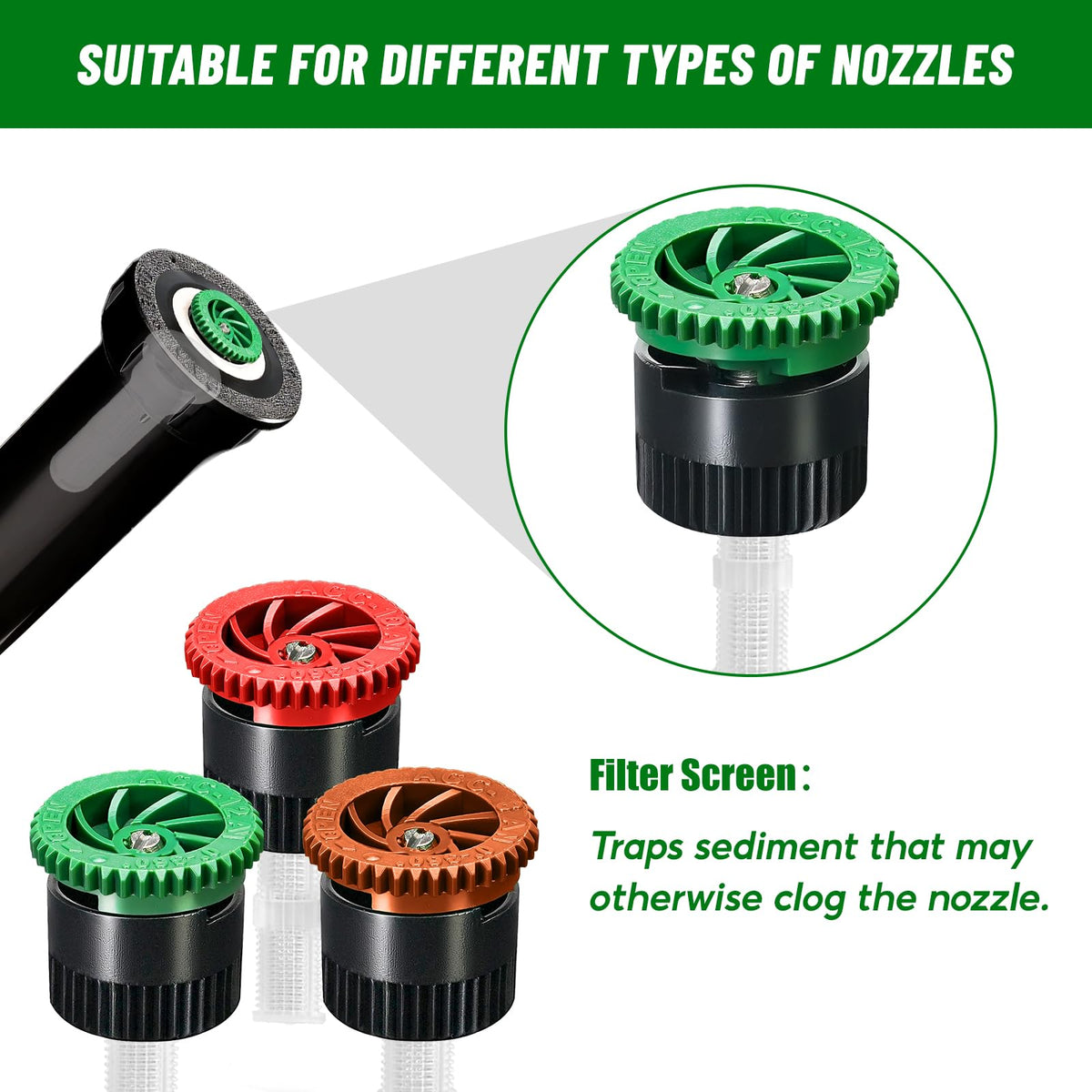 HolyMaji fine mesh screen filter keeps spray heads clear