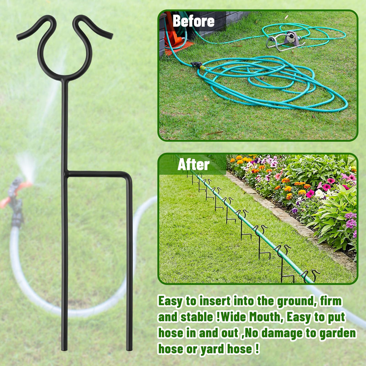HolyMaji guides usable in lawns, patios, and greenhouses for tidy watering.