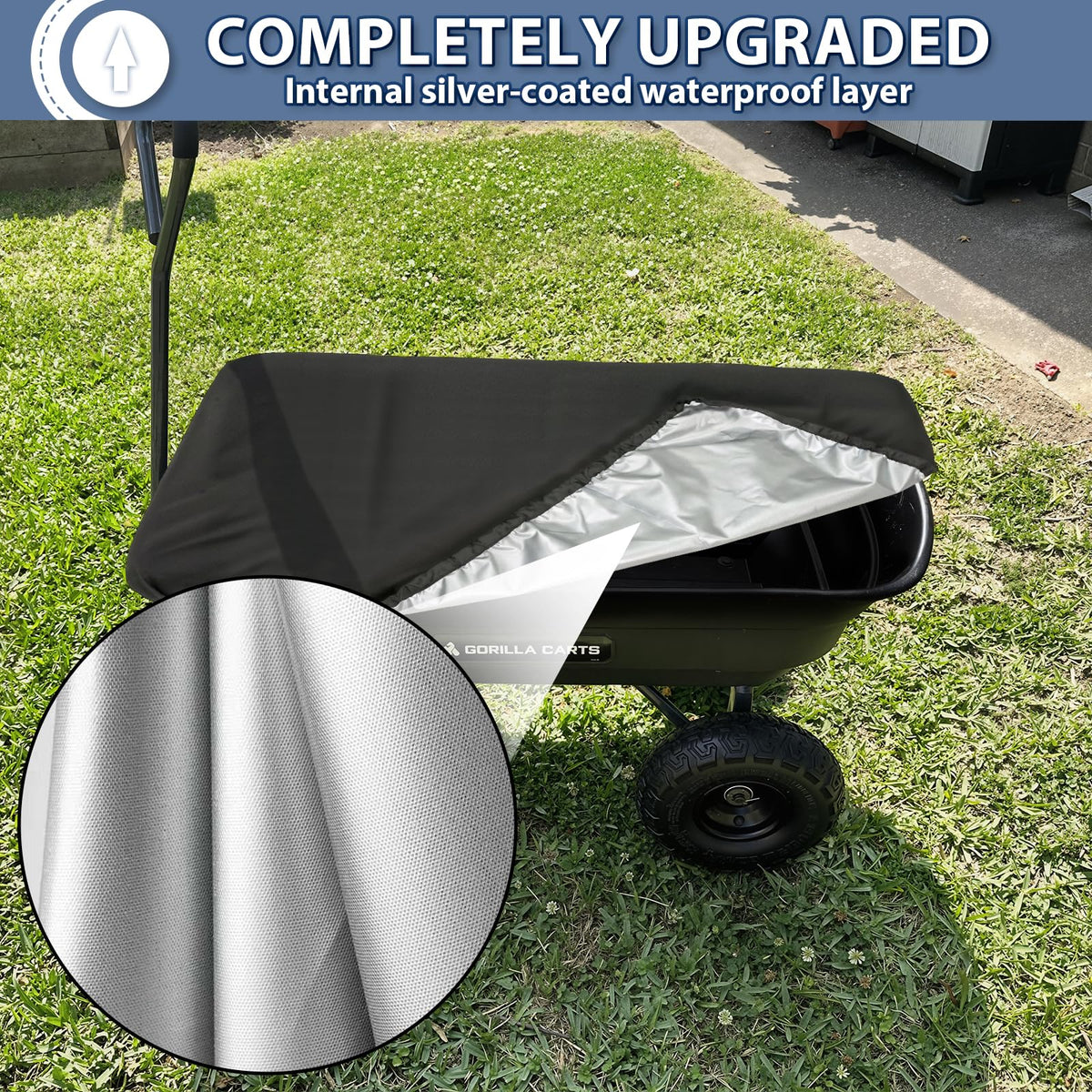 Homakover easy-clean surface wipes clean after yard work.