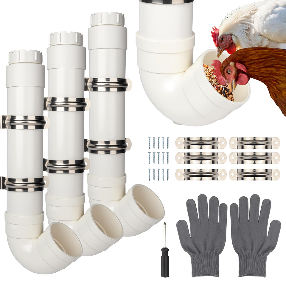HOMAR wall-mounted chicken feeder showcases space-saving design for coops.