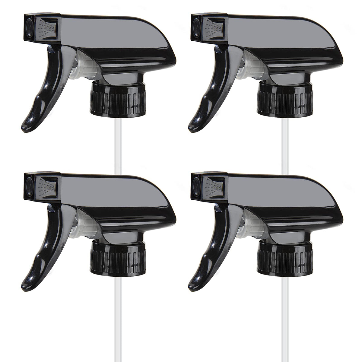 HOMBYS 4-pack black trigger sprayers for home and garden, versatile spray options.