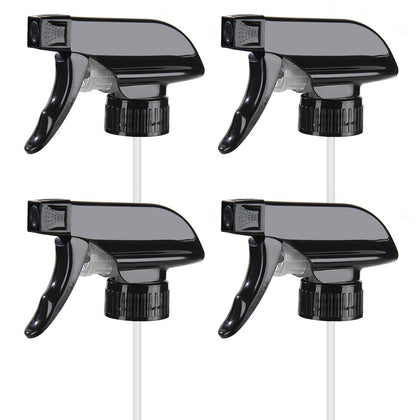 HOMBYS 4-pack black trigger sprayers for home and garden, versatile spray options.