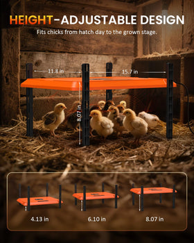 Multiple installation modes with adjustable heights for up to 20 chicks