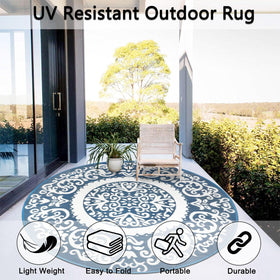 Homcomoda blue waterproof rug ideal for rainproof patio or camping