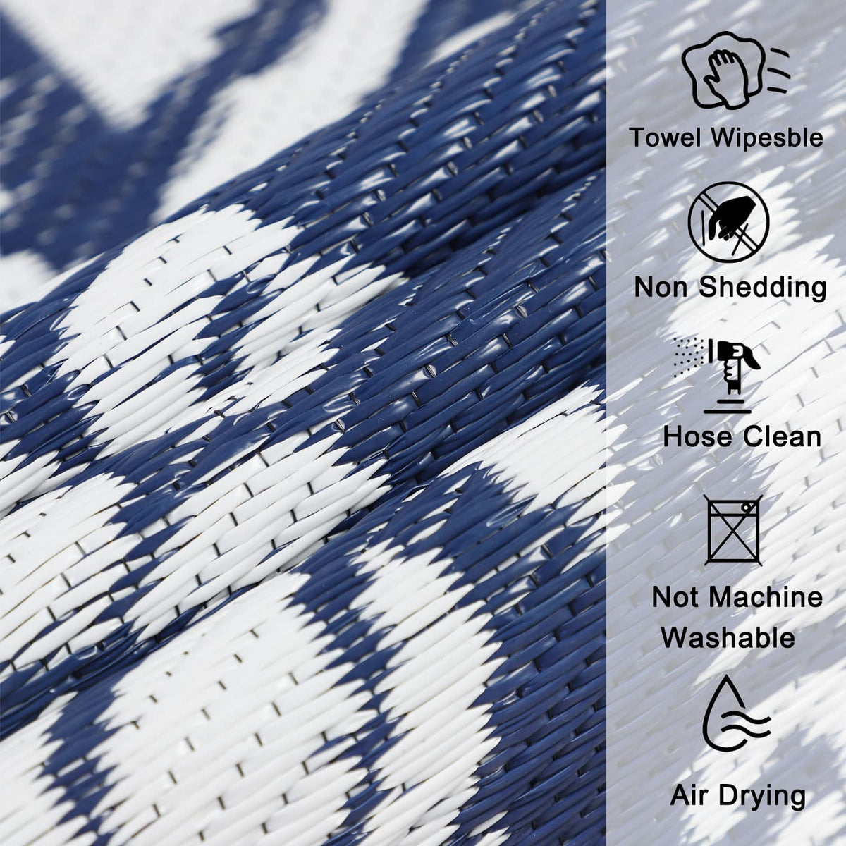 Homcomoda easy-clean outdoor rug rinses and sweeps clean