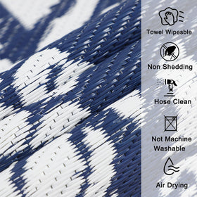 Homcomoda easy-clean outdoor rug rinses and sweeps clean