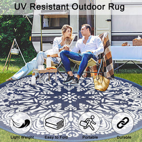 Homcomoda foldable lightweight outdoor rug for easy storage