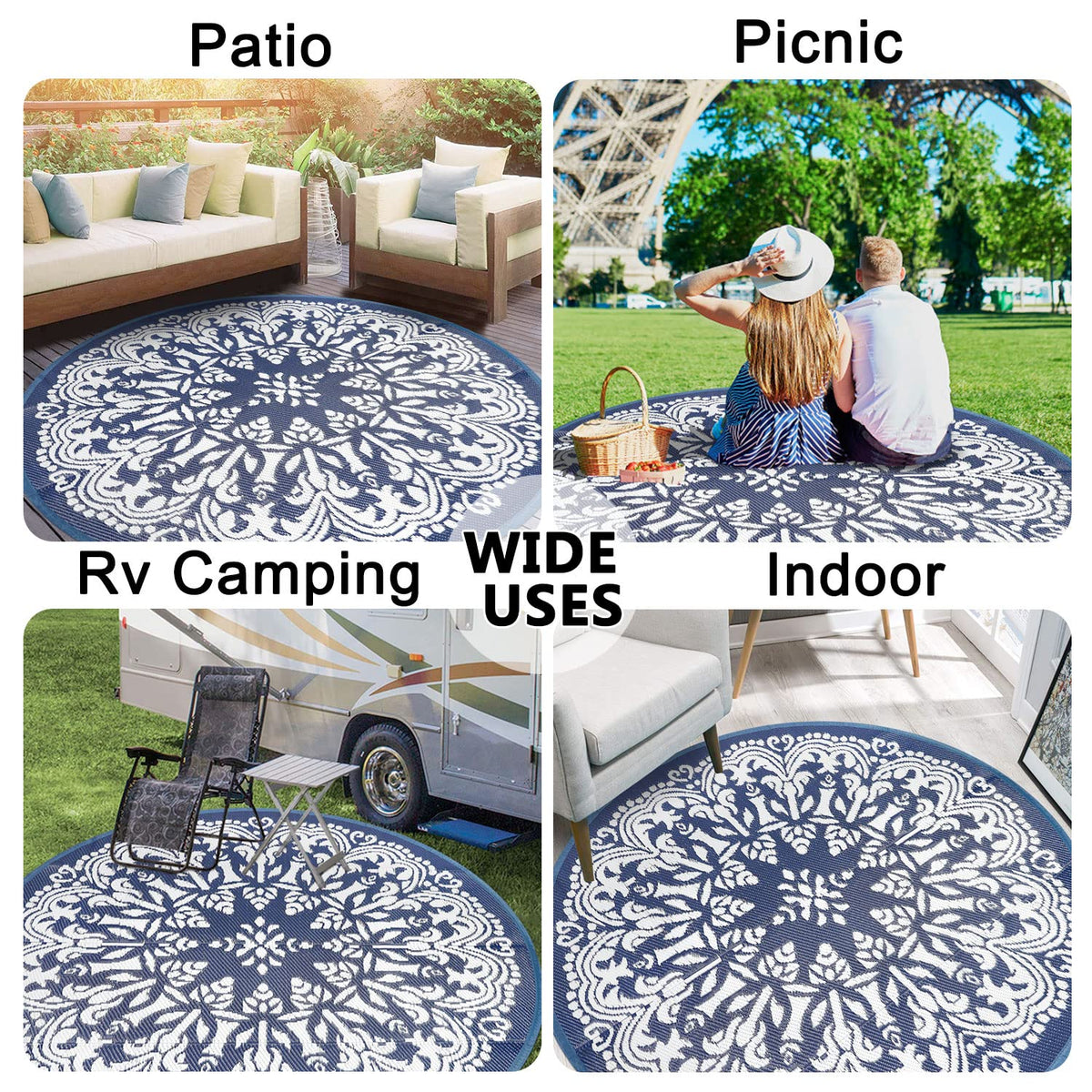 Homcomoda grass-friendly weave protects lawn and floors