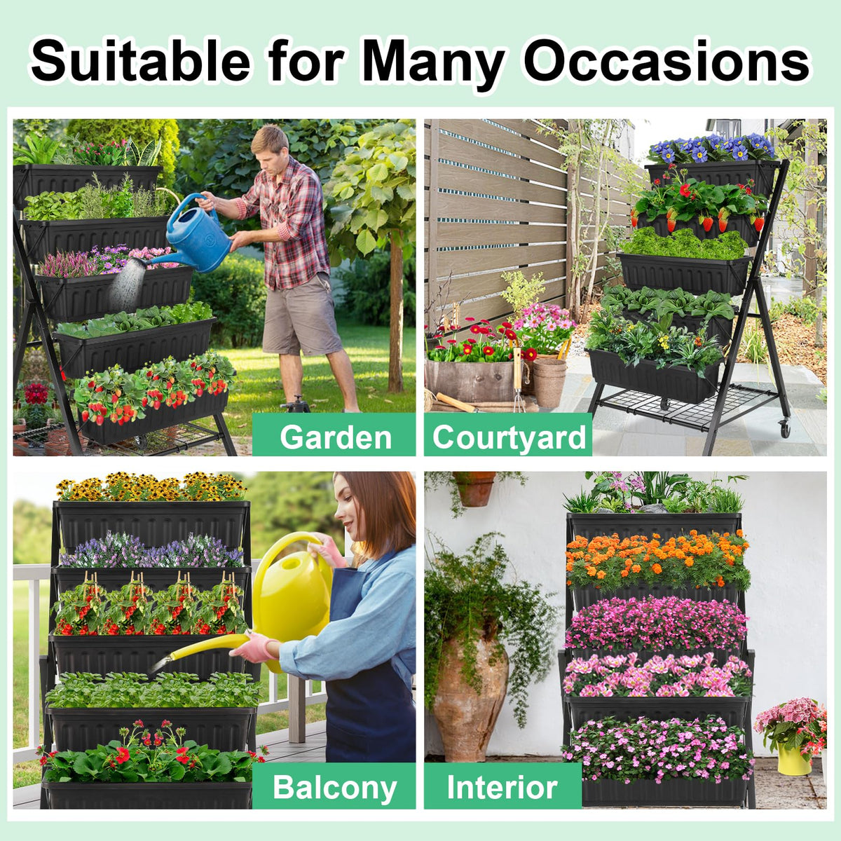 Homdox deck-ready vertical garden fits tight spaces with style.