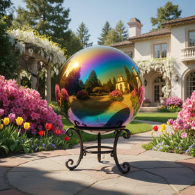 HomDSim decorative sphere ball adding colorful sparkle to garden