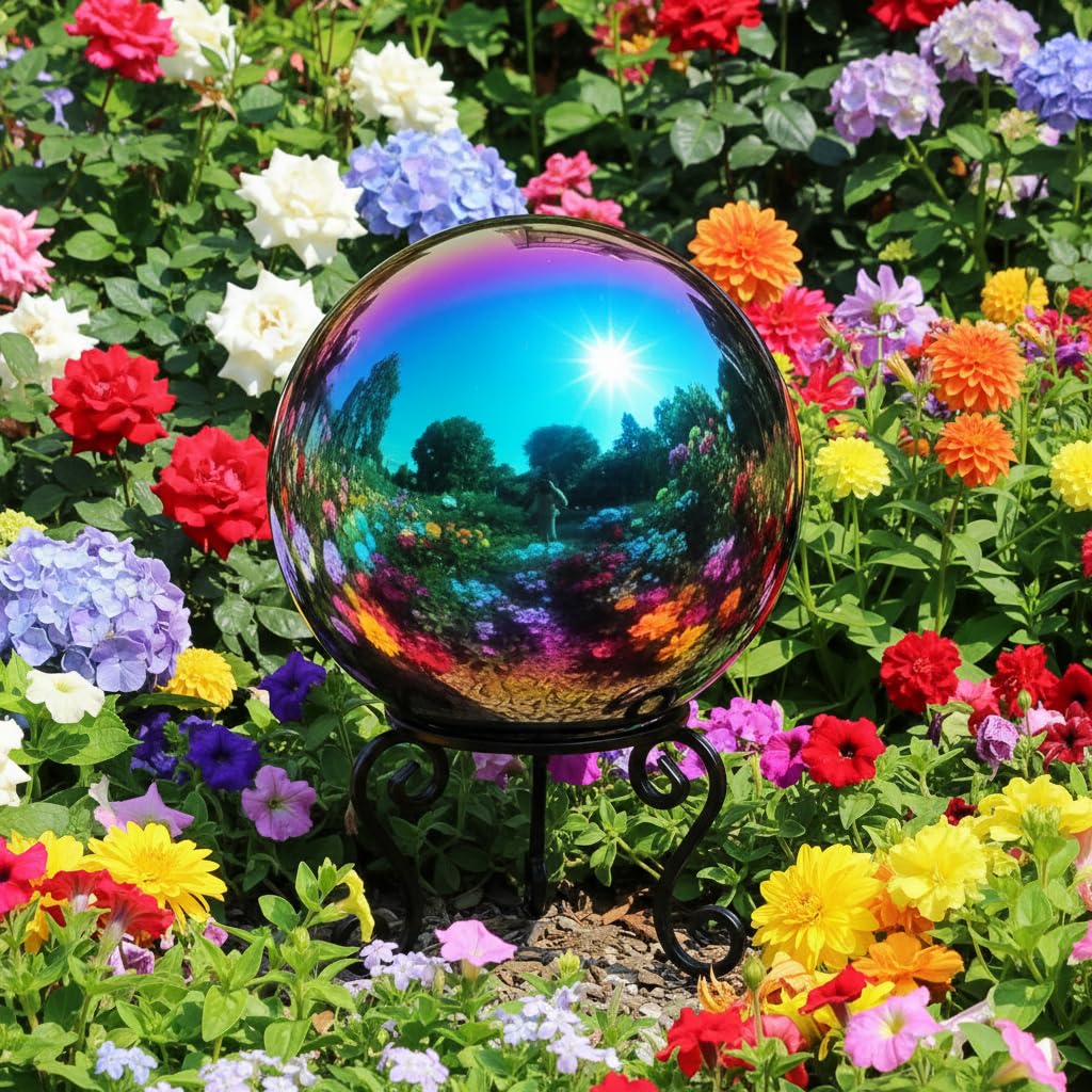HomDSim indoor outdoor gazing ball decor in living space