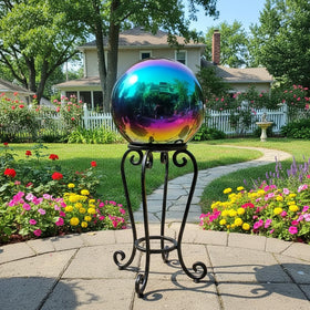 HomDSim sunlit rainbow gazing ball catching light beautifully