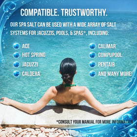 Home and Country USA spa salt granules dissolve fast for smooth water.