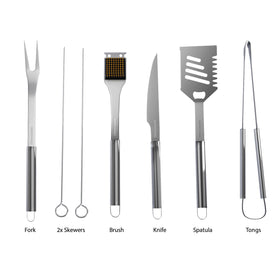 Home-Complete 7-Piece BBQ Tool Set fork for precise carving of meat