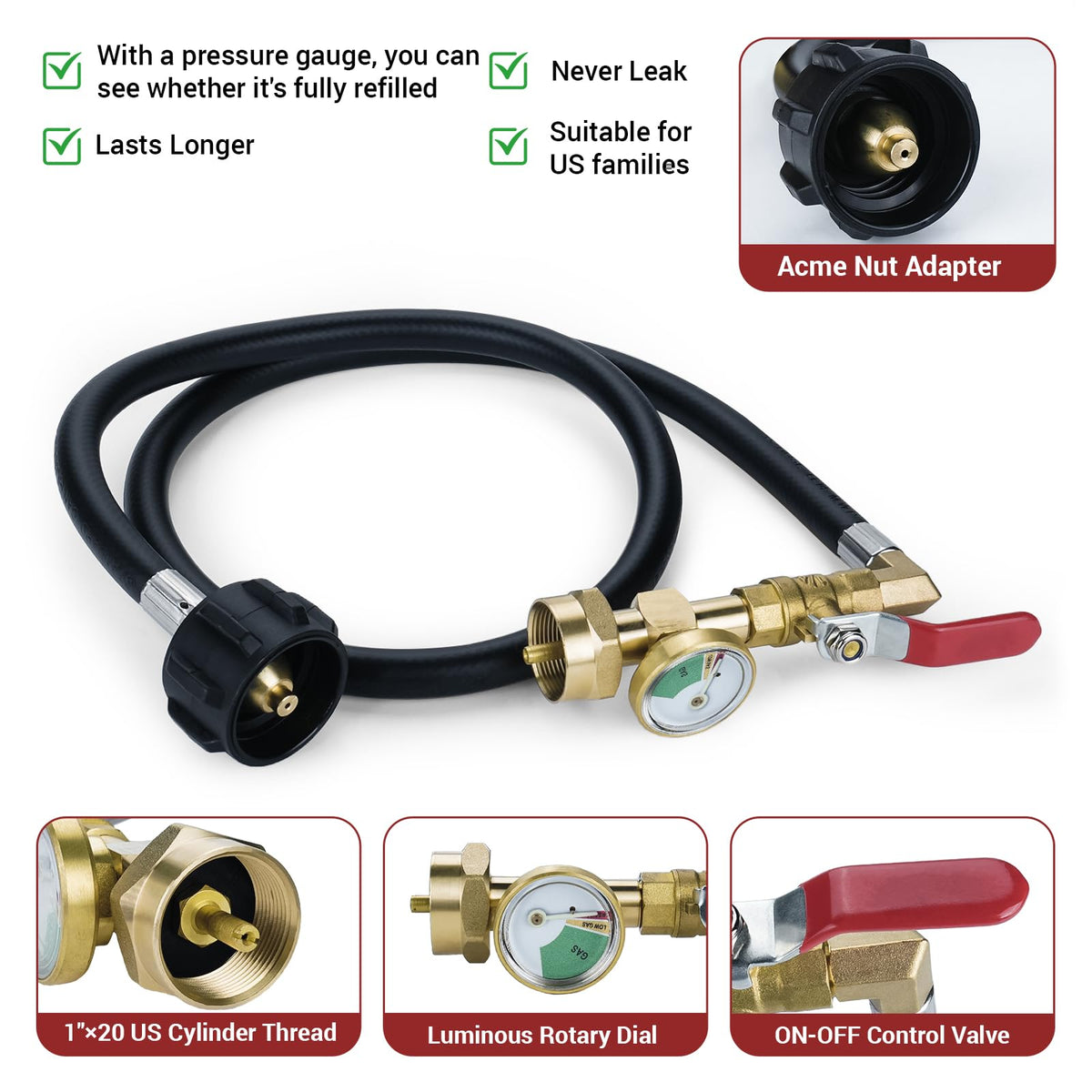 Brass fittings on the Home DIYer adapter ensuring secure connections.