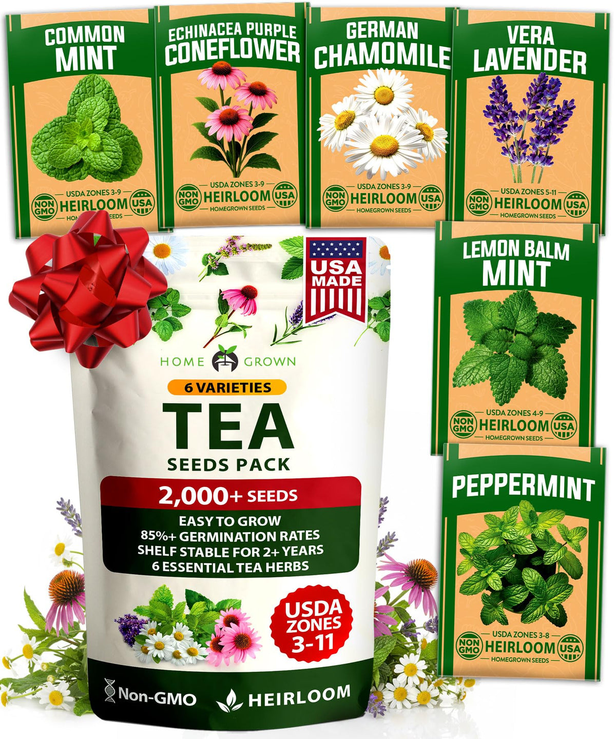 HOME GROWN seeds vault packaging with resealable bag for long-term storage