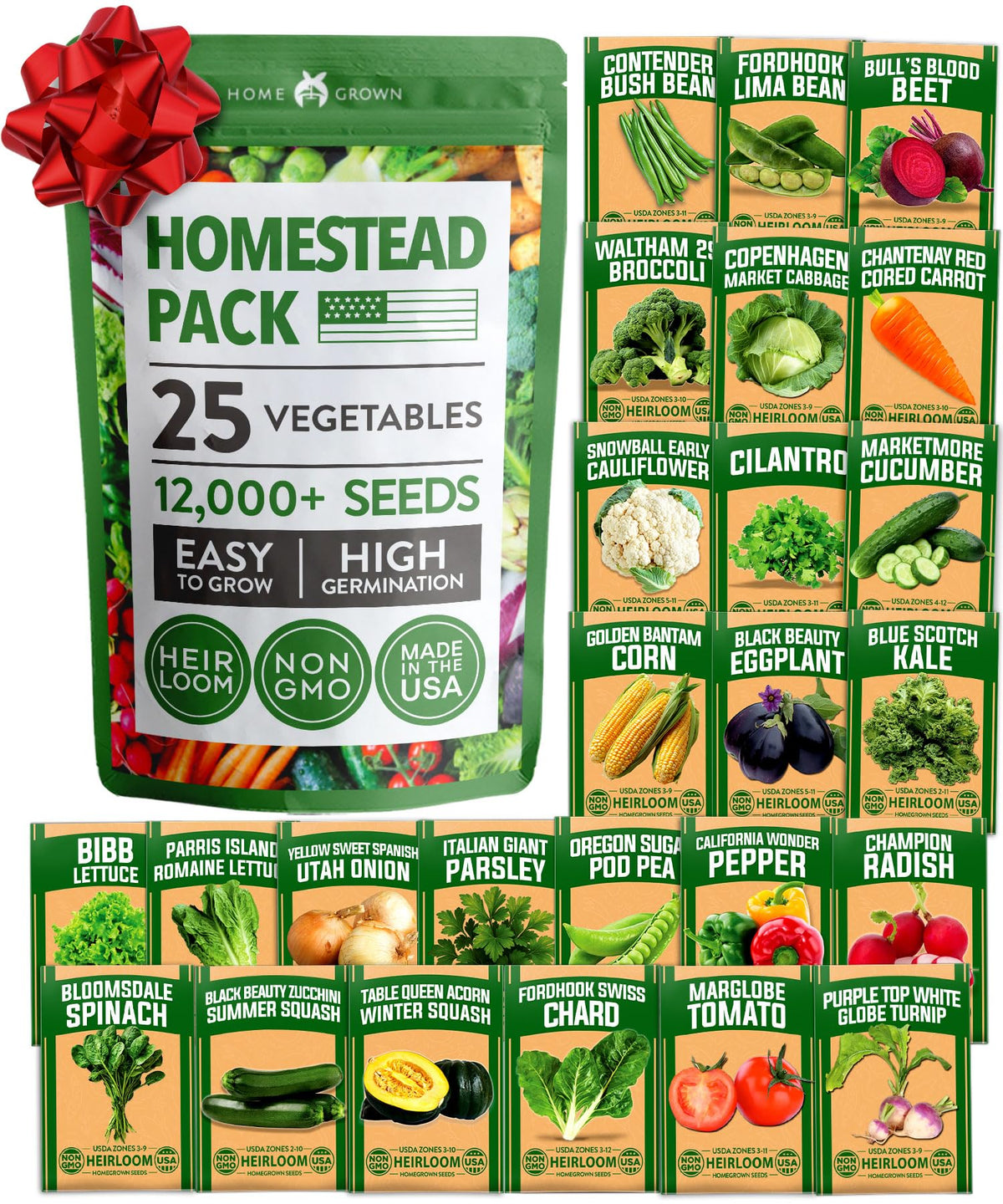 HOME GROWN seed vault cover with heirloom varieties for adaptable home gardening.