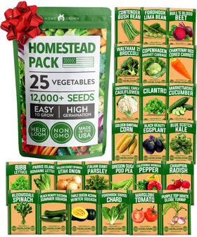 HOME GROWN seed vault cover with heirloom varieties for adaptable home gardening.