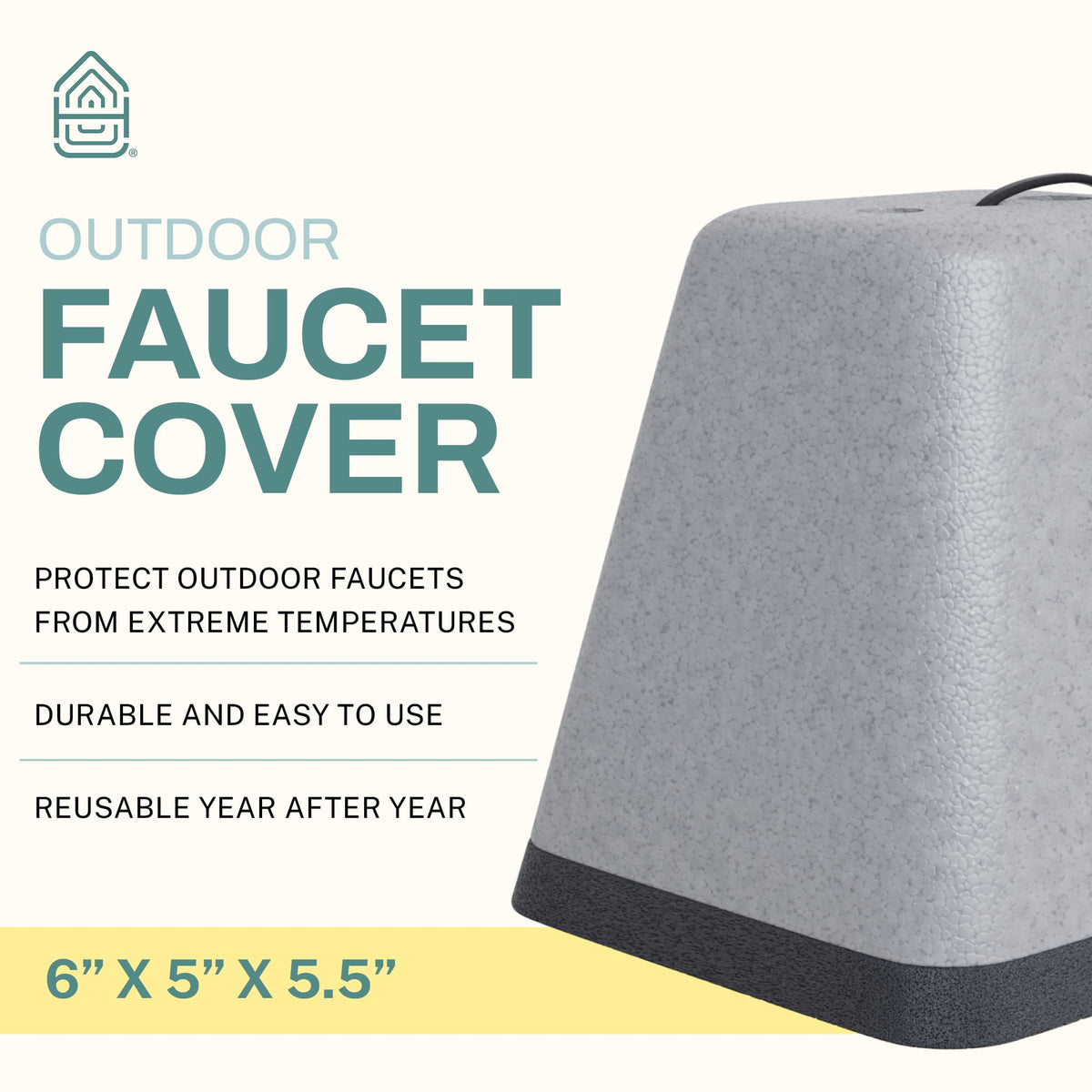 Home Intuition faucet cover fully assembled, easy to install and reuse season-after-season.