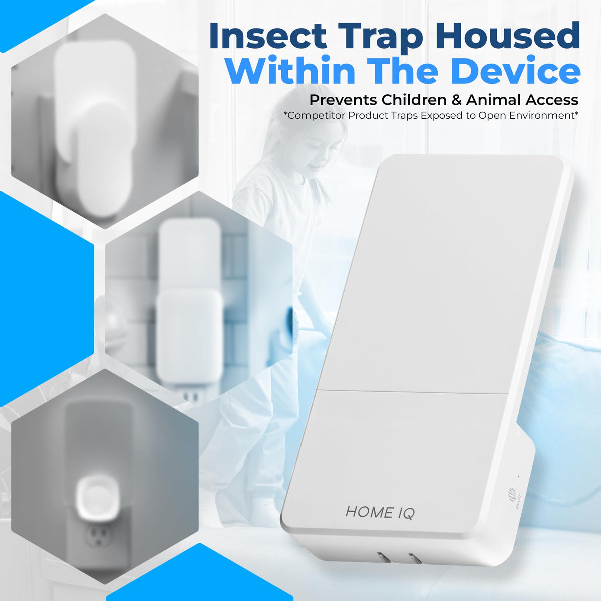 Home IQ pesticide-free design traps insects without chemicals.
