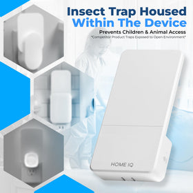 Home IQ pesticide-free design traps insects without chemicals.