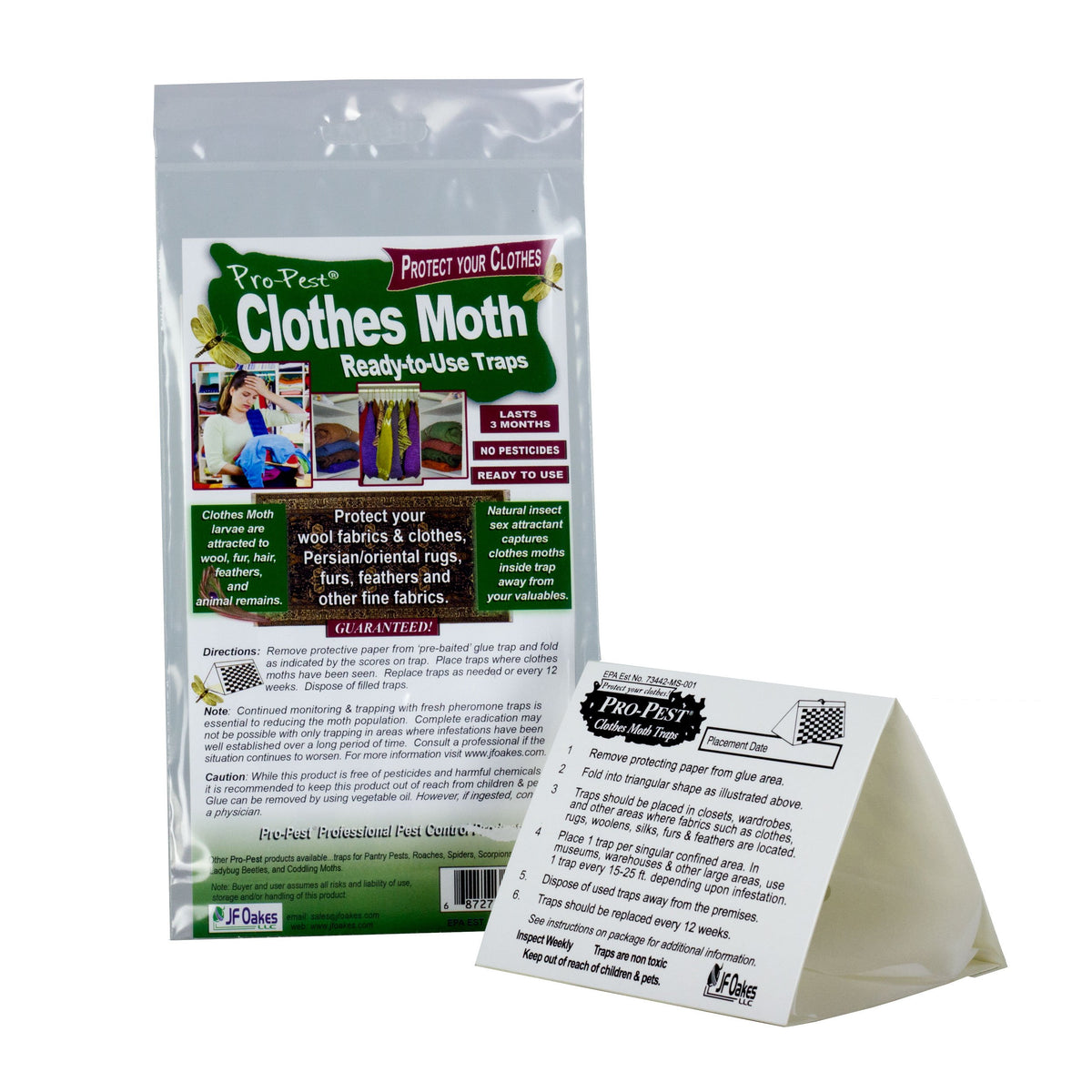 HOME-OUTDOOR ProPest clothes moth traps on pantry shelf for moth monitoring