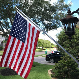 HOME RIGHT American flag in use outdoors demonstrates patriotic display with weather-ready fabric