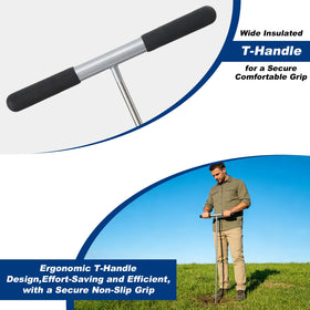 Easy-grip T-handle with foam padding on HOME RIGHT probe reduces fatigue.