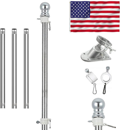 HOME RIGHT 6ft flag pole kit for outdoor display with durable rust-resistant build