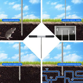 Three-piece HOME RIGHT probe disassembles for quick setup and storage.