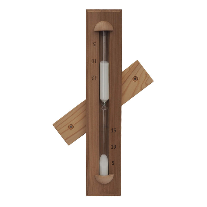 Home Sauna Experience HSE Deluxe cedar wall timer front view showing natural wood grain and secure mounting