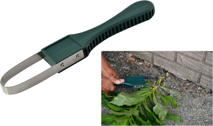 Home-X weeding tool in action removing deep roots with ease.