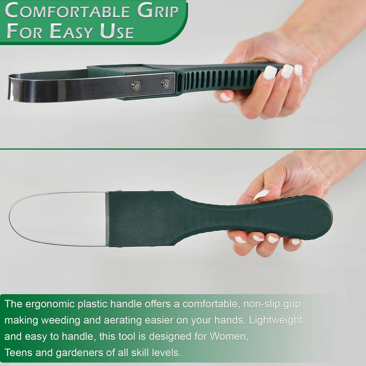 Home-X weeding tool twist action uproots stubborn weeds.