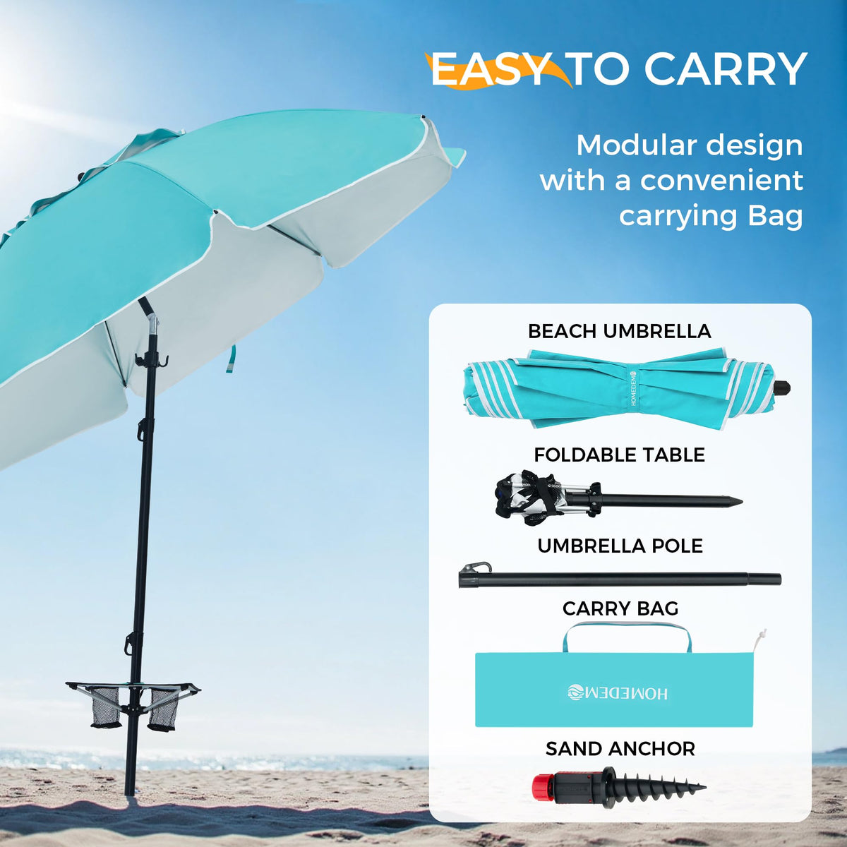 HOMEDEMO rust-resistant-materials keep your umbrella looking new season after season.