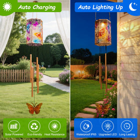 HOMEIMPRO hand-painted multicolor wind chimes for garden detail