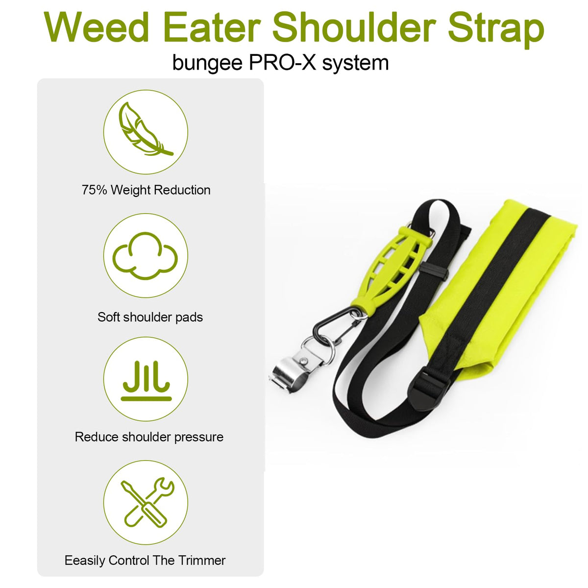 HomeInn weed eater shoulder strap with zero gravity design reduces arm fatigue