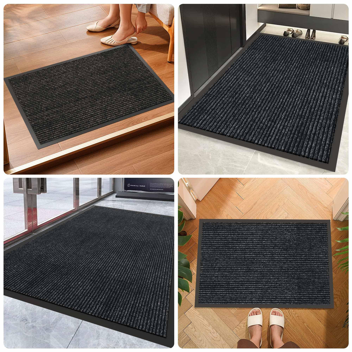 HOMEK front door mat 4x8 is easy to clean and maintain.