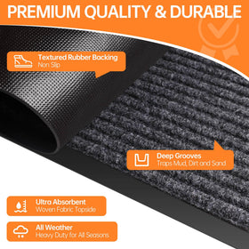 HOMEK grey mat 4x8 offers low-profile design for smooth door operation.
