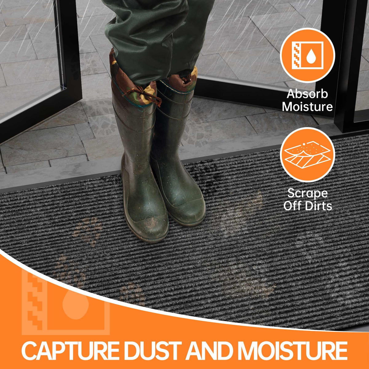 HOMEK front door mat 4x8 designed for high-traffic areas and long-lasting use.