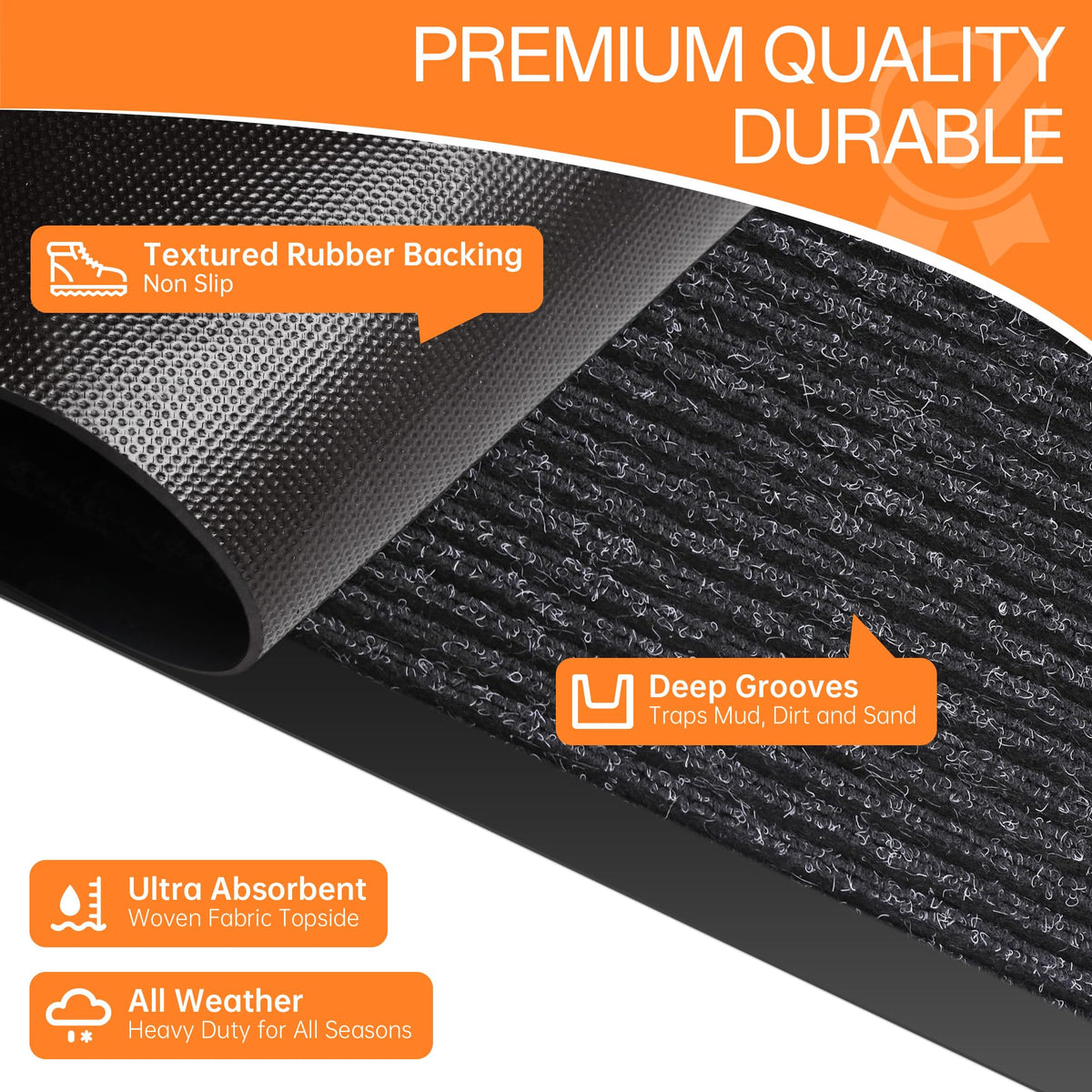HOMEK door mat with low-profile design suitable for smooth door operation