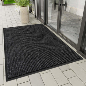 HOMEK door mat close-up highlights non-slip backing for secure placement