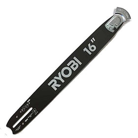 Close-up of Homelite bar highlights durable alloy and precise drive link alignment.
