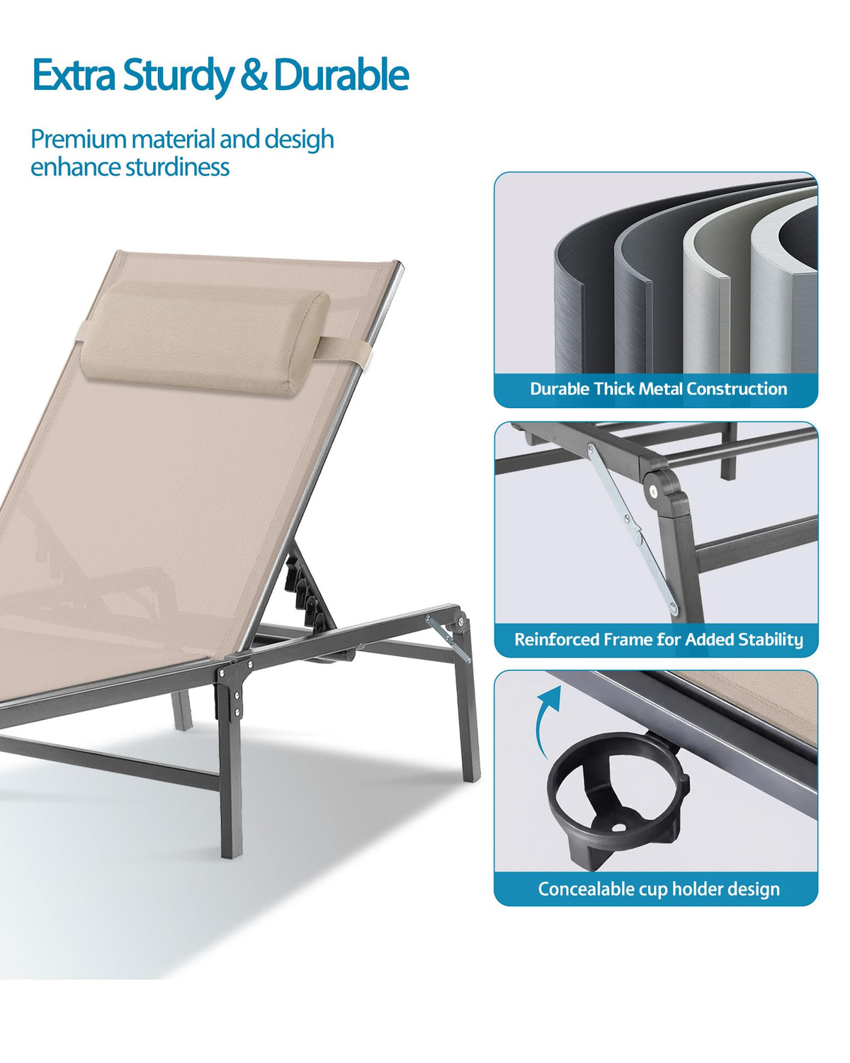 HOMELYM rust-resistant frame withstands outdoor weather while remaining lightweight.