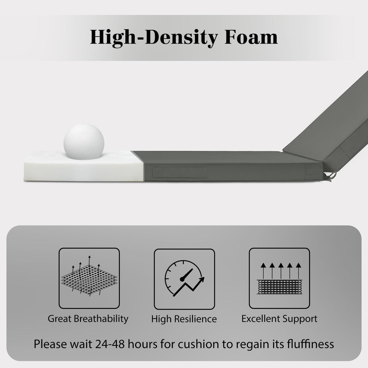 HOMELYSIAN foam-filled cushions deliver soft, supportive lounging.