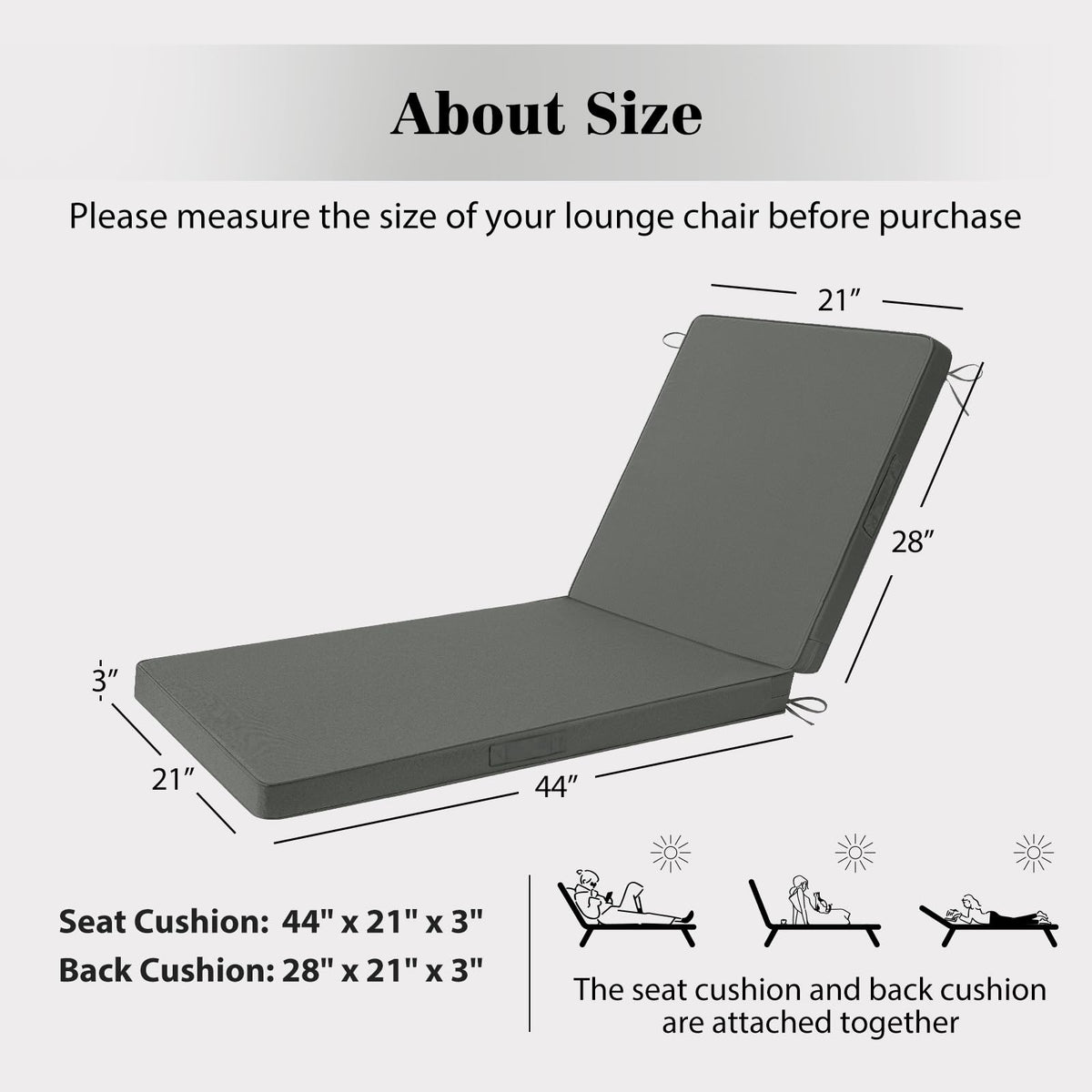 HOMELYSIAN cushions secured with 4 ties and 2 handles for stability.